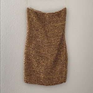 Gold sequined dress